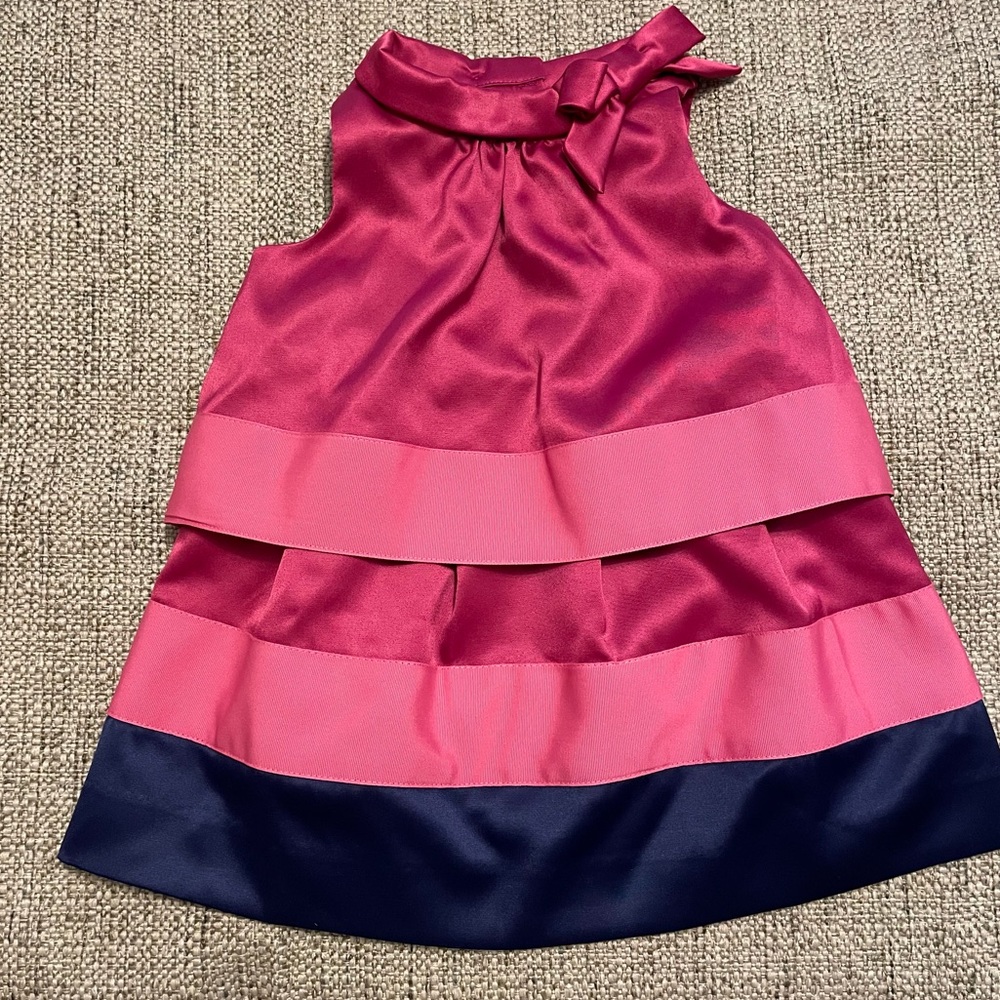 Janie and Jack Pink Satin Sleeveless Special Occasion Dress Girls 6-12 Months